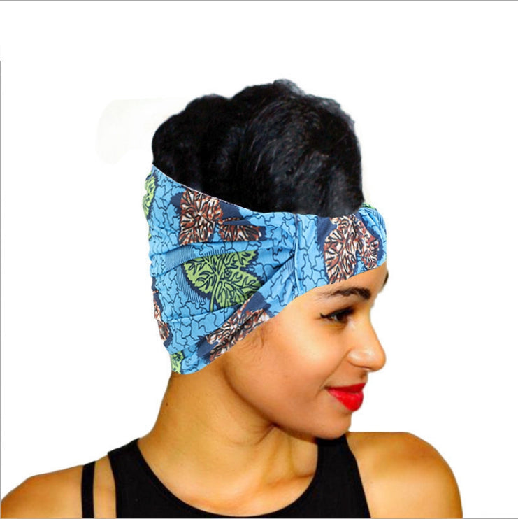 African print wide headscarf
