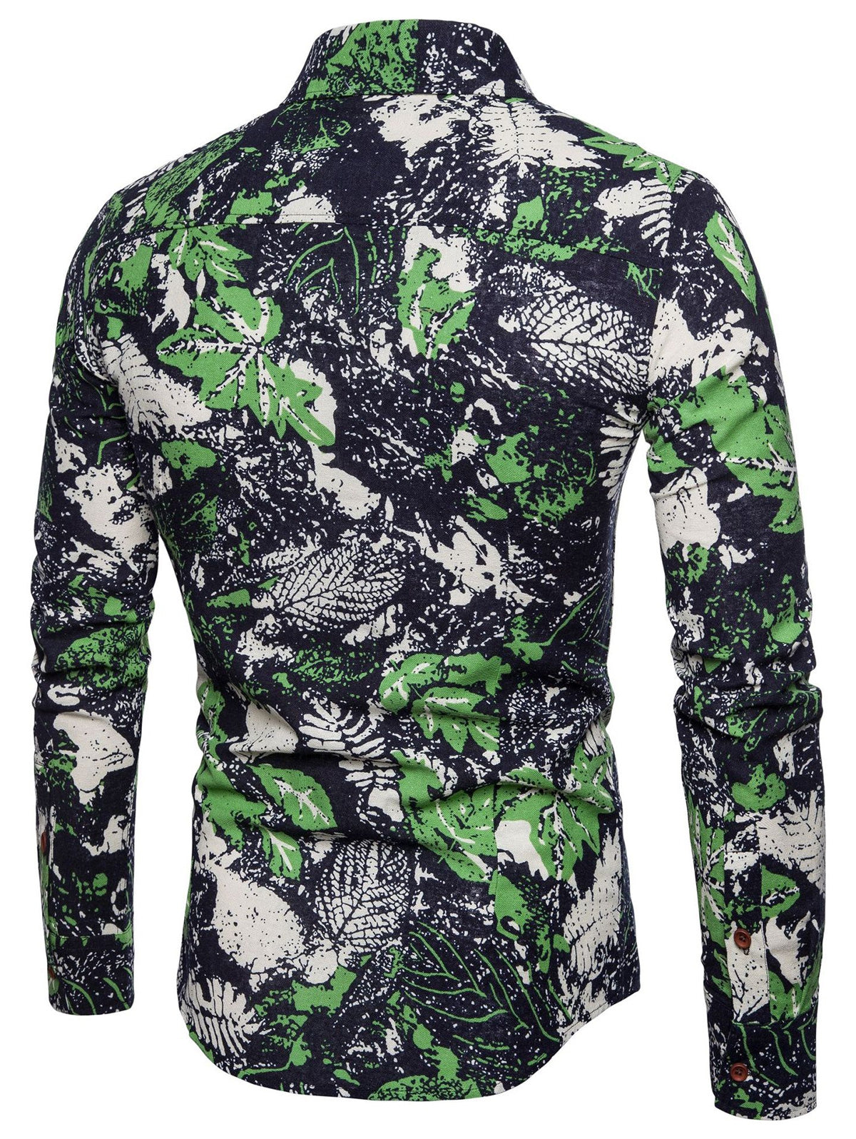 Leaf Print Long Sleeve Shirt