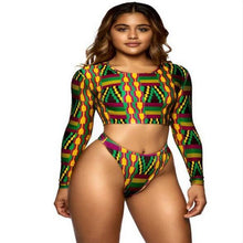 Load image into Gallery viewer, African Print Swimwear Thong / Bikini Set
