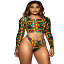 African Print Swimwear Thong / Bikini Set