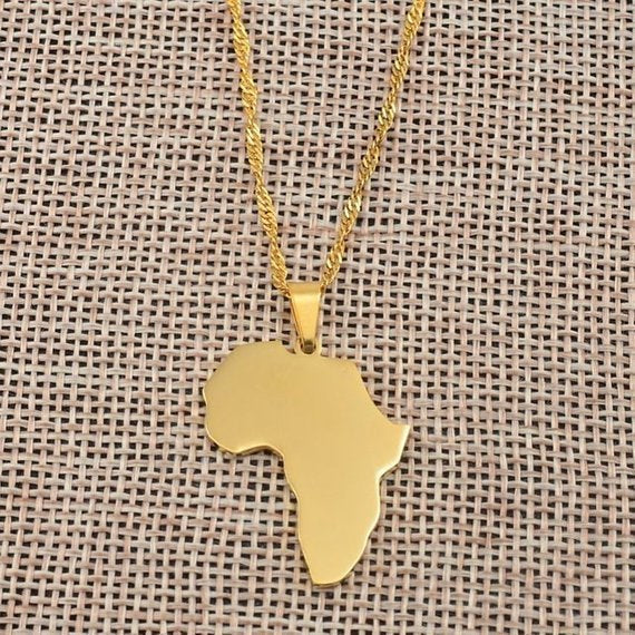 Africa map necklace