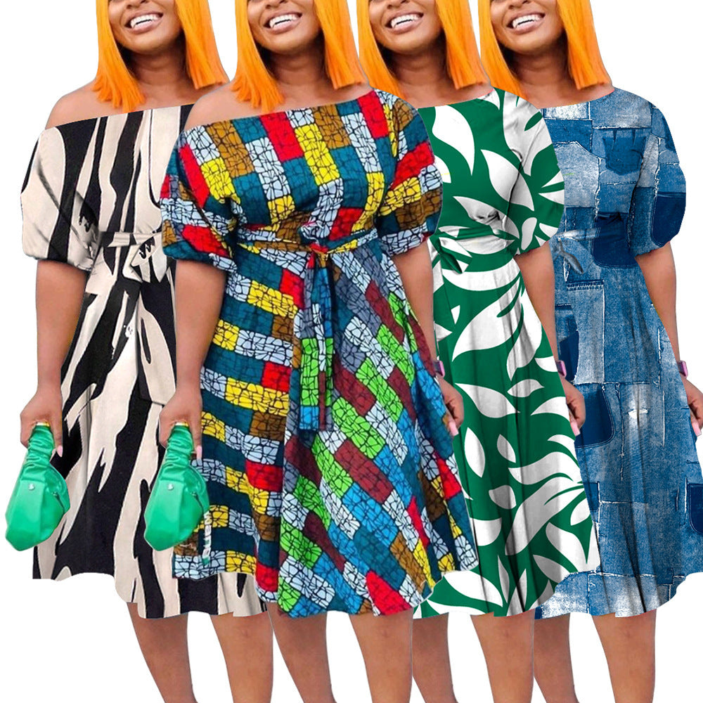 Tied African Plus Size Long Dress