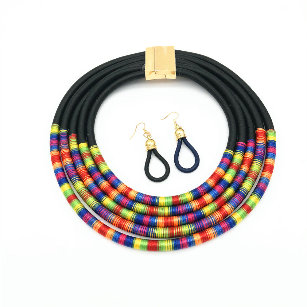 African Multilayer Choker Necklaces