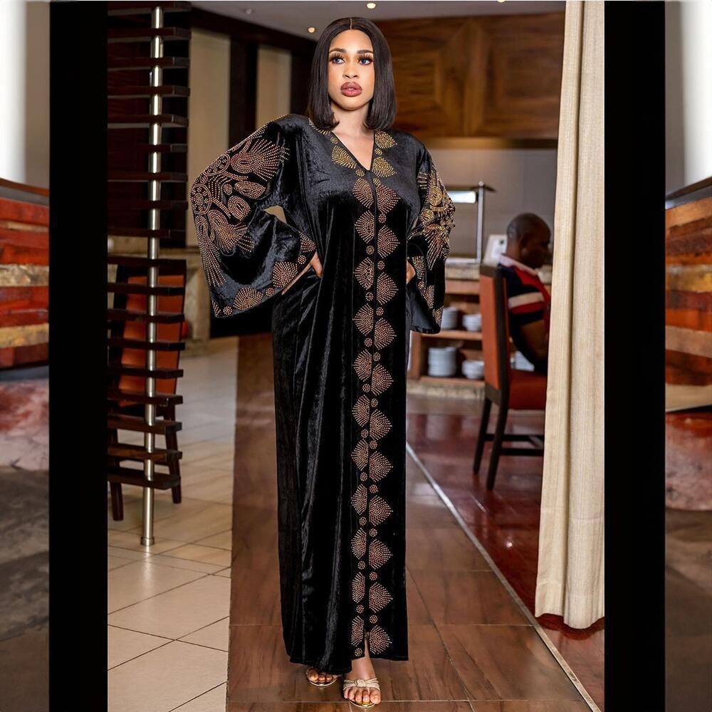 African V-neck Flared Sleeves Robe