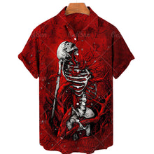 Load image into Gallery viewer, Fashion Skull Print Shirt Men