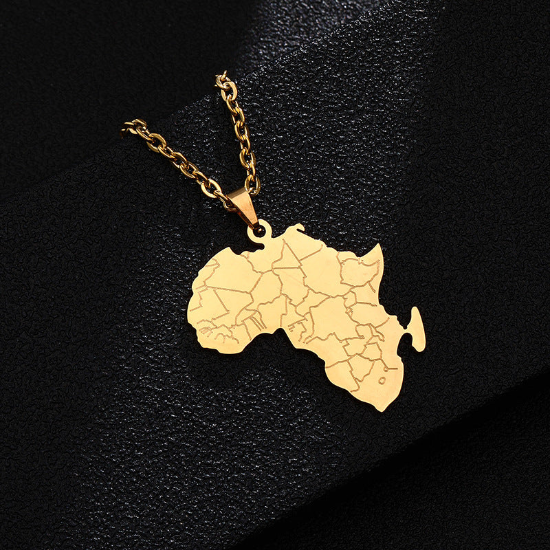 African Map Modeling Necklace