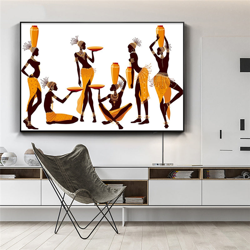 Abstract African Woman Canvas Painting