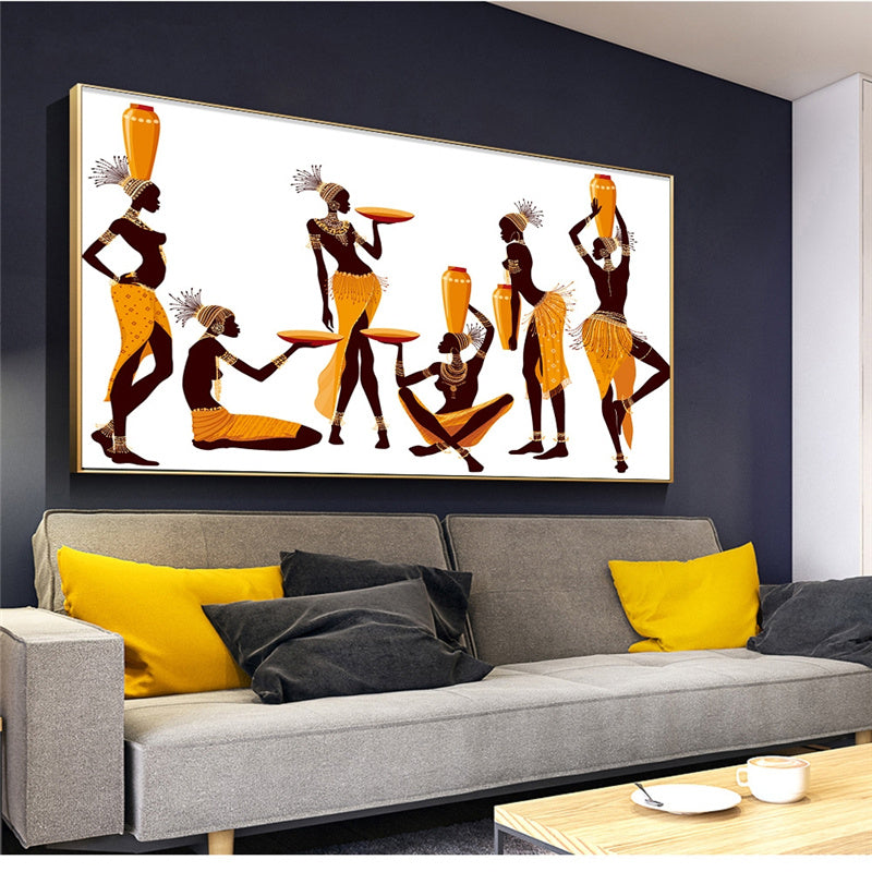 Abstract African Woman Canvas Painting