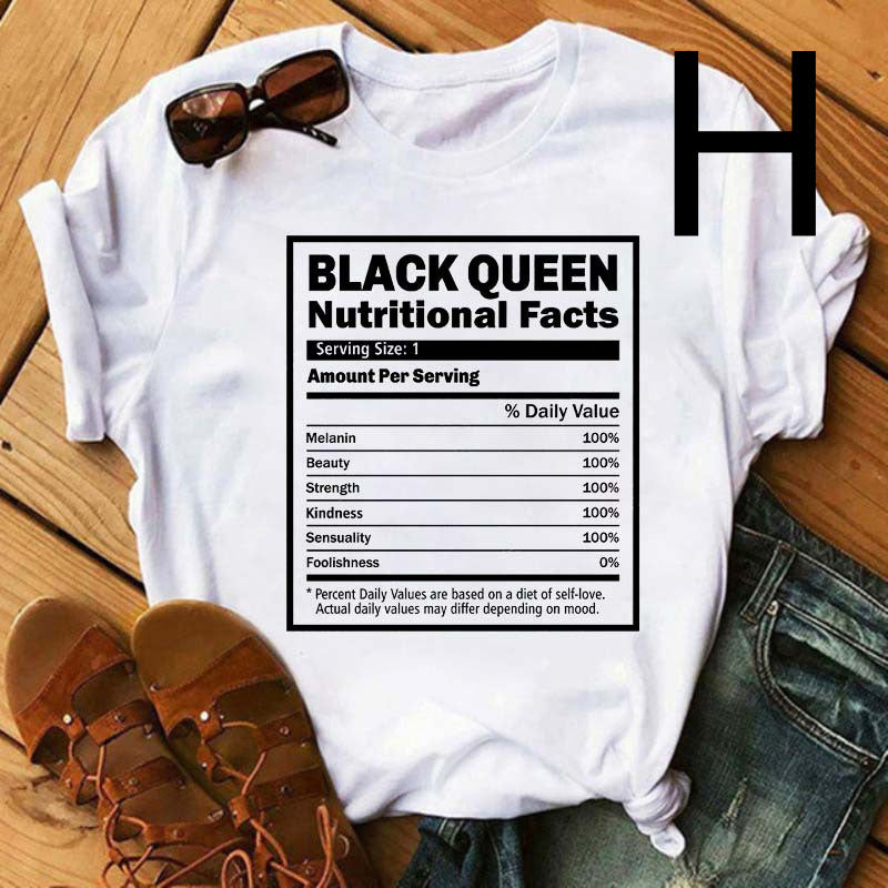 African Black Girl Print Short-sleeved T-shirt