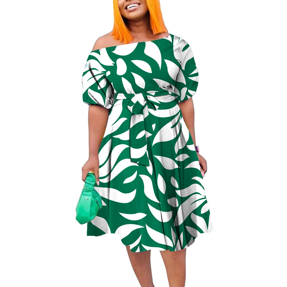 Tied African Plus Size Long Dress