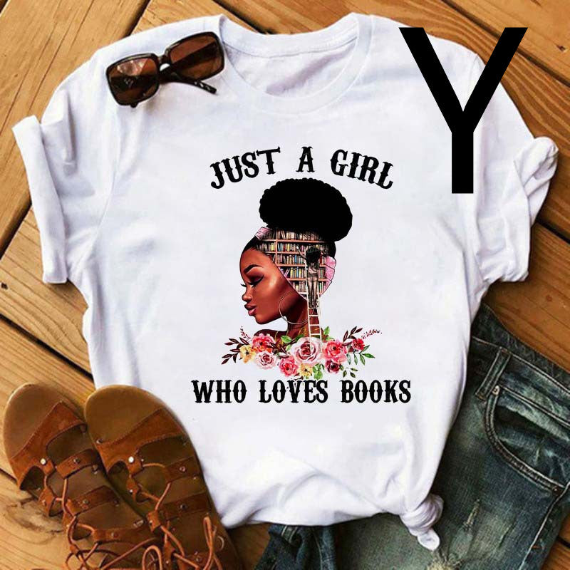 African Black Girl Print Short-sleeved T-shirt