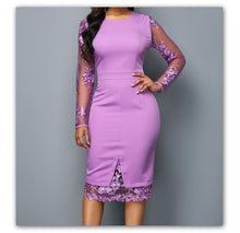 Load image into Gallery viewer, Purple Long-sleeved Dress