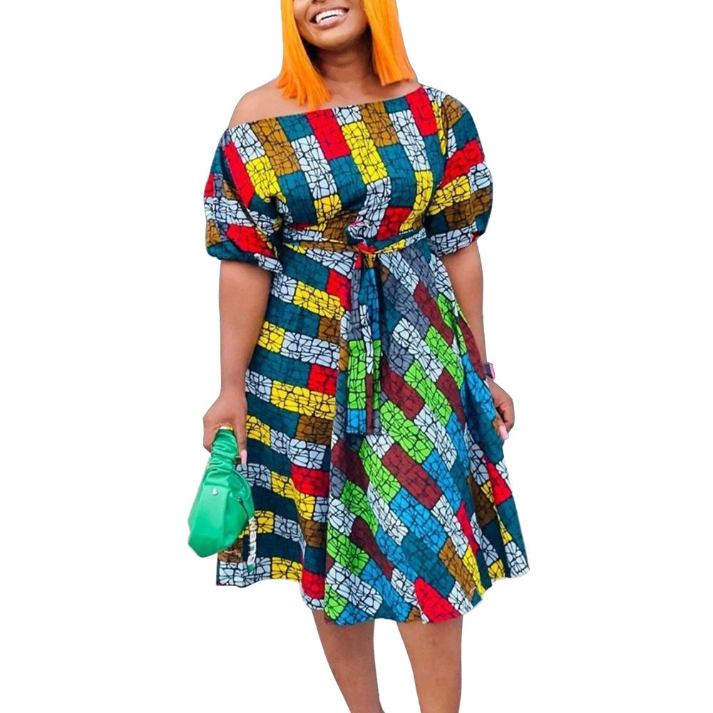 Tied African Plus Size Long Dress