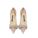 Rhinestone Golden Bowknot Heel Shoes
