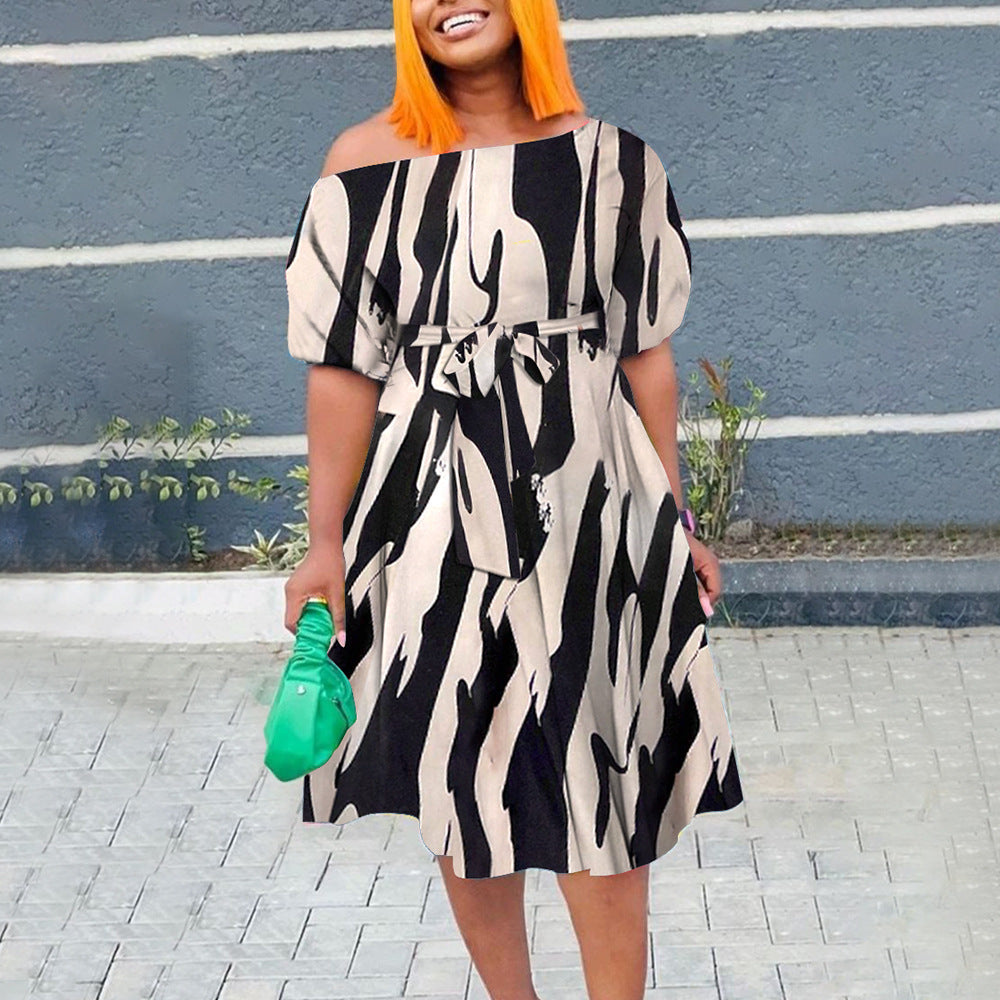 Tied African Plus Size Long Dress