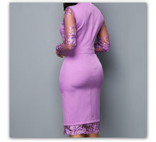 Load image into Gallery viewer, Purple Long-sleeved Dress