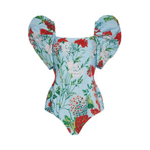 Load image into Gallery viewer, Retro Print Ruffle Edge Swimsuit