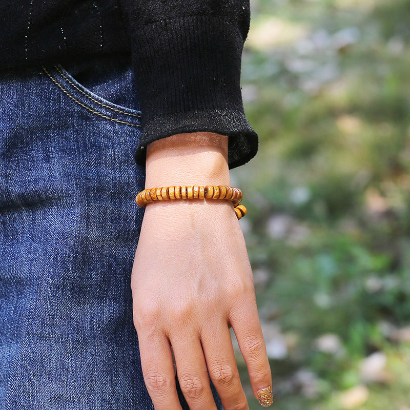 Wooden bead bracelet