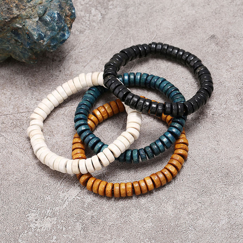 Wooden bead bracelet