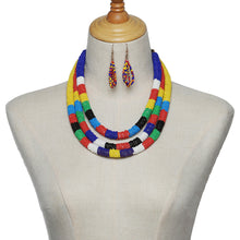 Load image into Gallery viewer, African Pattern Rice Bead Necklace