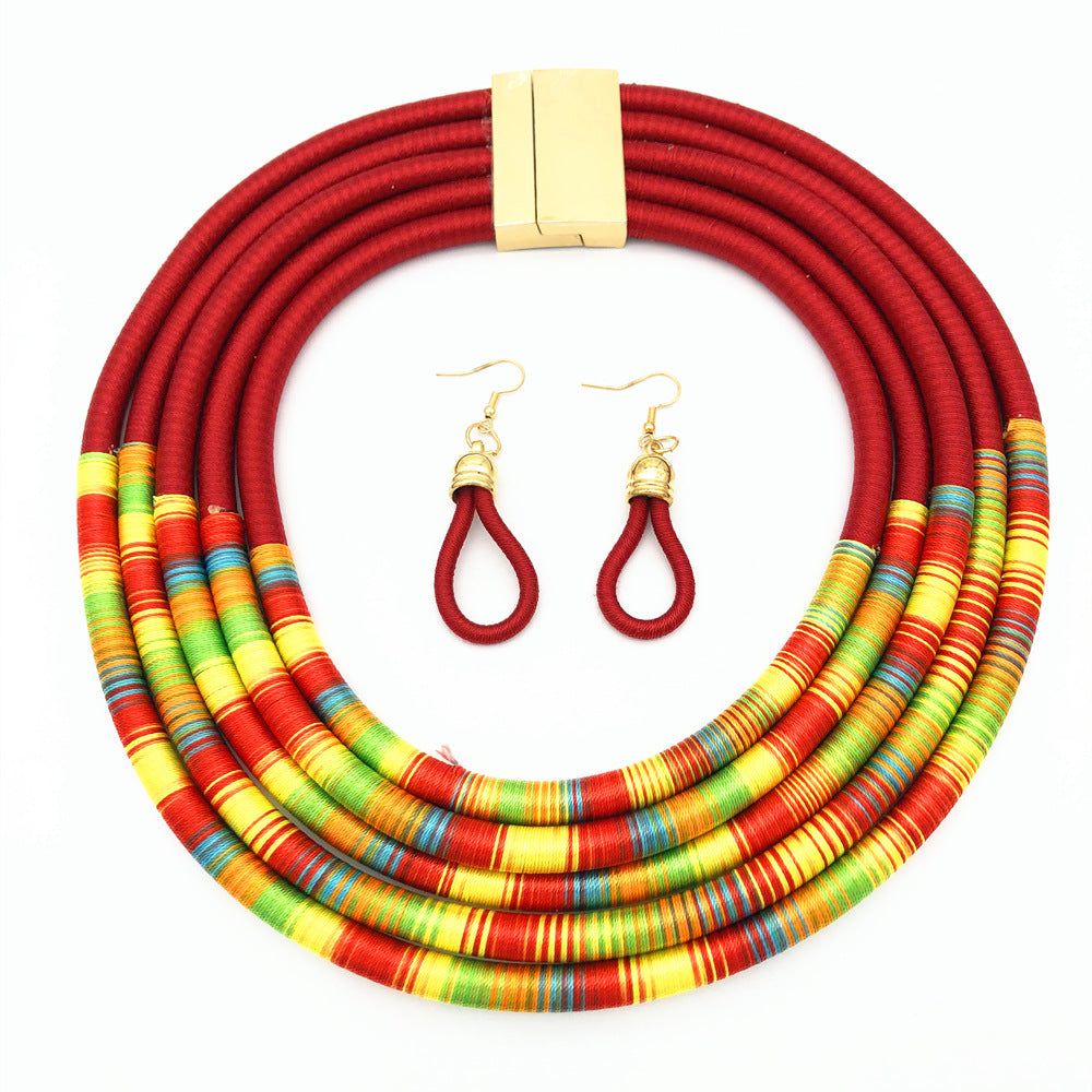 African Multilayer Choker Necklaces