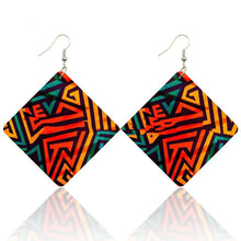 Load image into Gallery viewer, African Wooden Square Earrings