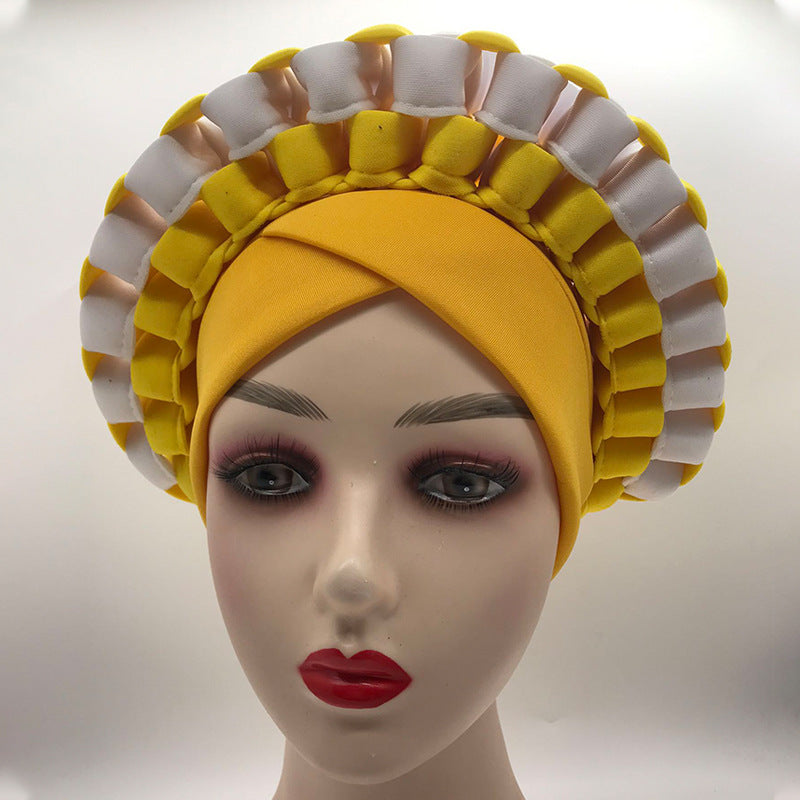 Adjustable African Color Matching Turban Hat