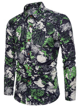 Load image into Gallery viewer, Leaf Print Long Sleeve Shirt