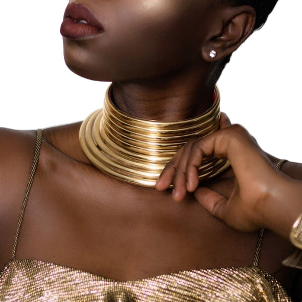 African Statement Choker Necklace
