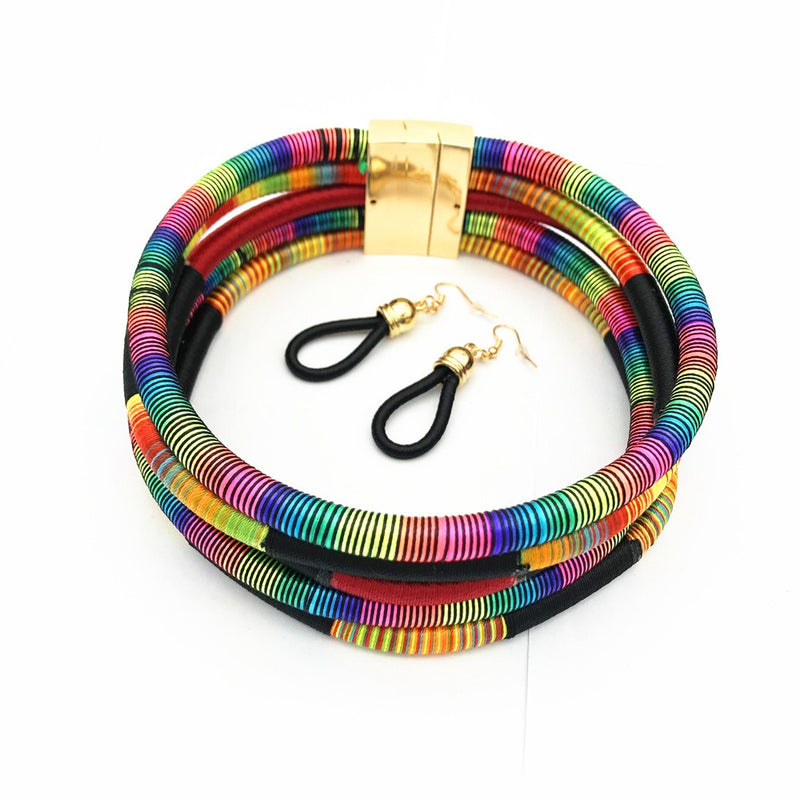 Hand woven collar necklace