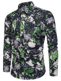 Leaf Print Long Sleeve Shirt