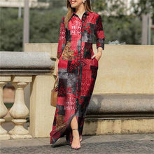 Load image into Gallery viewer, Floral Print Midi Shirt Dress