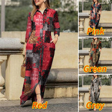 Load image into Gallery viewer, Floral Print Midi Shirt Dress