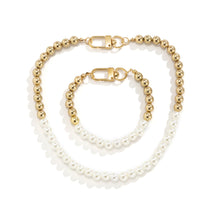 Load image into Gallery viewer, Unisex Pearl Necklace And Bracelet Set