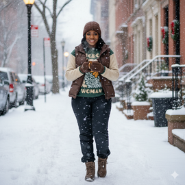 Igbo Woman straight bottom knitted sweater