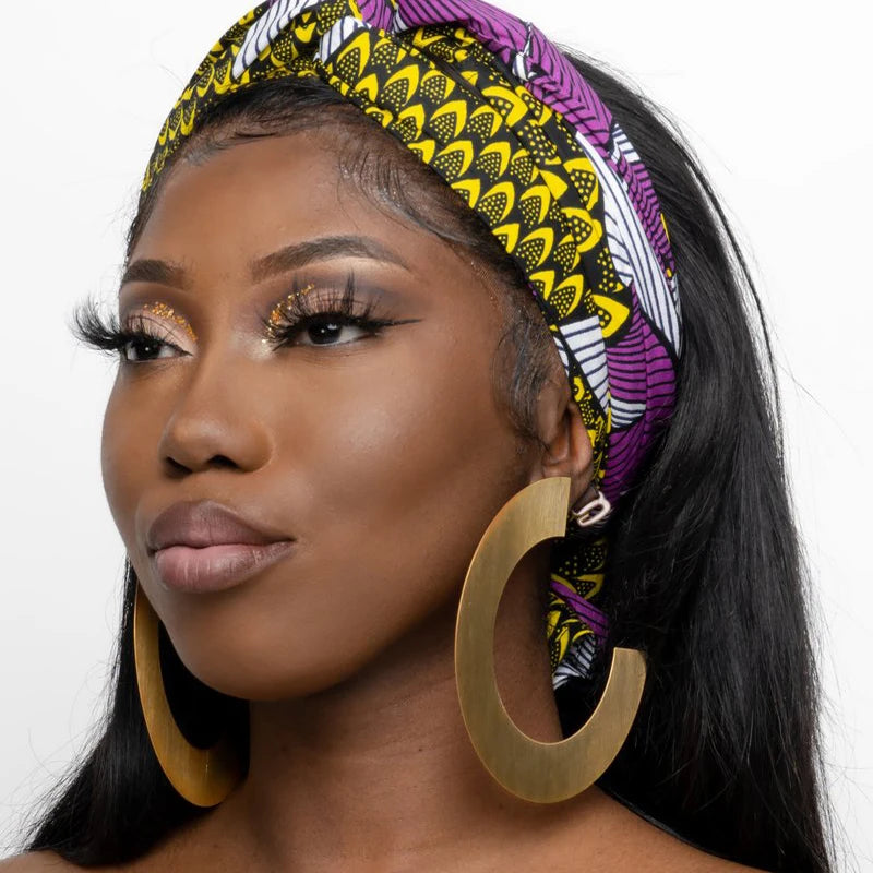 African Women Copper Drop Earrings