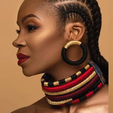 Load image into Gallery viewer, Multilayer Tribal Choker Earrings Set