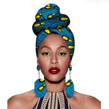 Load image into Gallery viewer, African Women Headwrap And Earrings