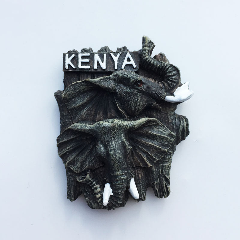 Kenya Elephant Magnet Stickers