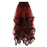Asymmetrical Black Mesh Lace Skirt
