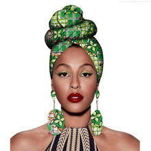 Load image into Gallery viewer, African Women Headwrap And Earrings