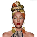 African Women Headwrap And Earrings