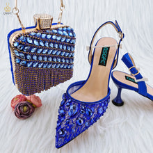 Load image into Gallery viewer, Fashion Lace Bags and Mid Heel Pointed Shoes