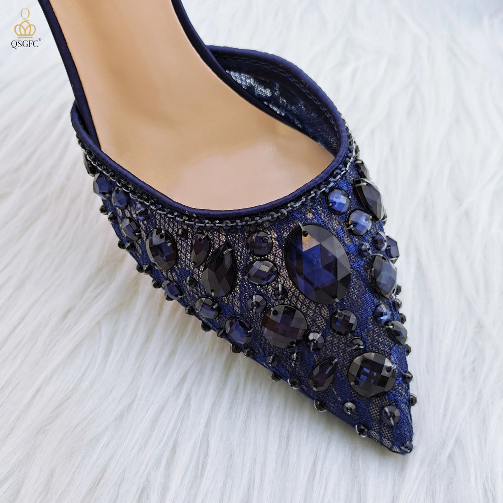Fashion Lace Bags and Mid Heel Pointed Shoes