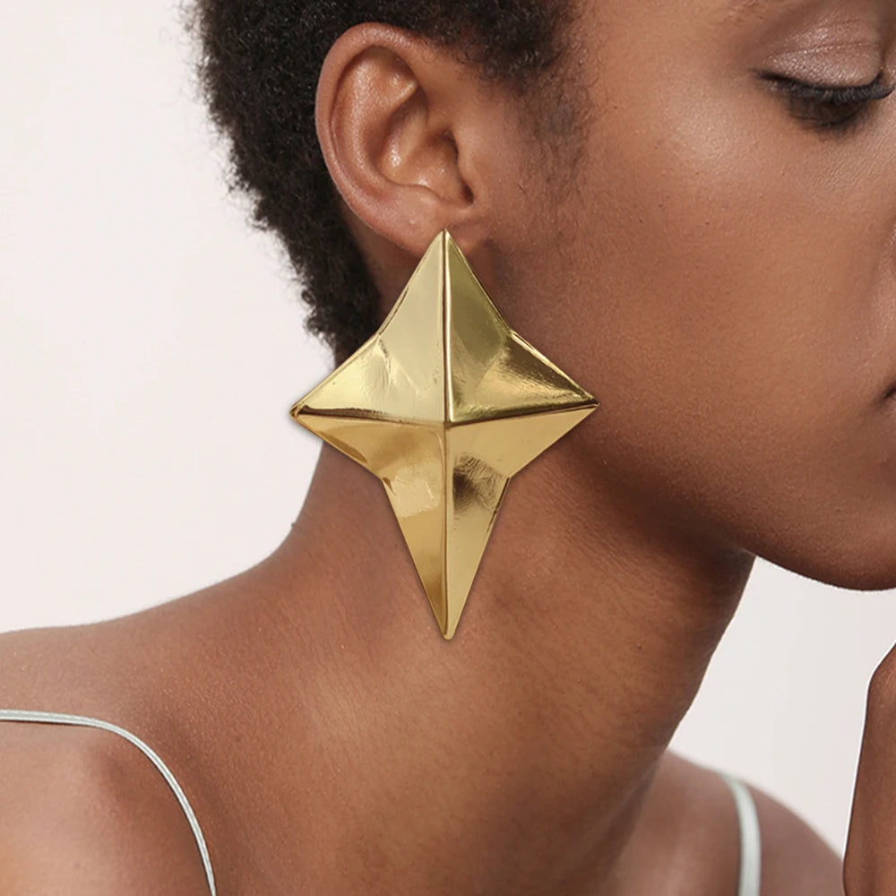 African Women Copper Drop Earrings