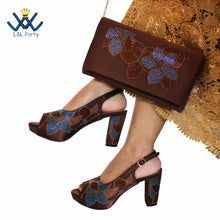 Load image into Gallery viewer, Coffee Color Shoes and Bag Set