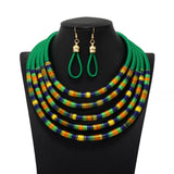 African Multi Layer Woven Jewelry Set