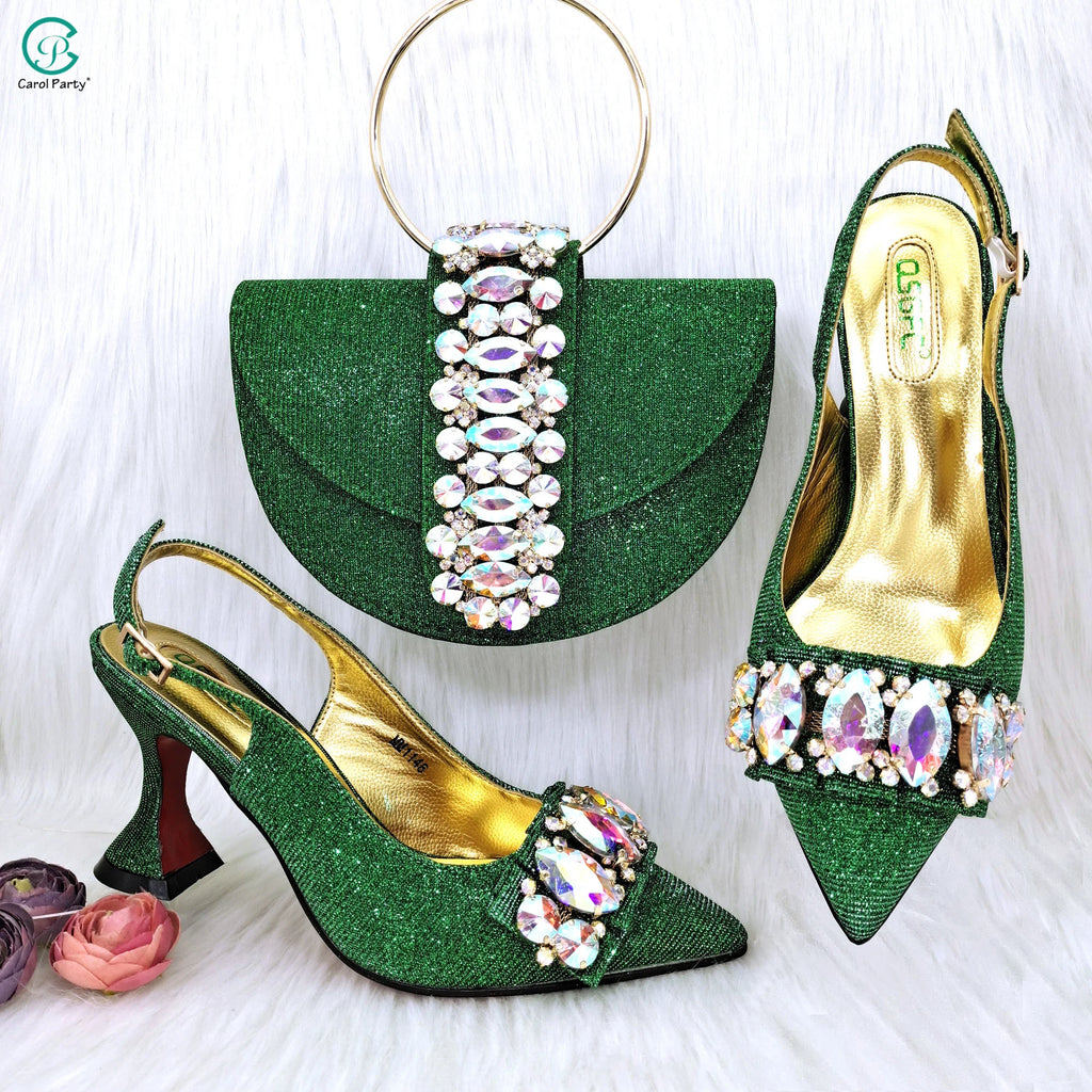 Pointed Toe Shoes With Clutch Bag