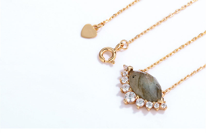 African Labradorite Geometric Necklace