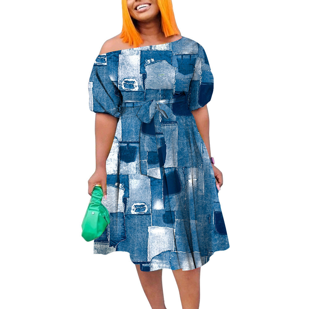 Tied African Plus Size Long Dress